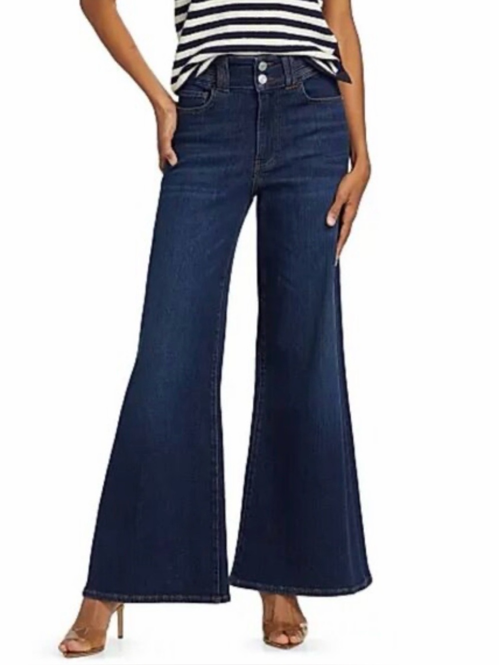 Frame Women’s 28 Le Palazzo Crop Fawcett Jeans Dark Wash Jeans 6 Wide Leg FRAME